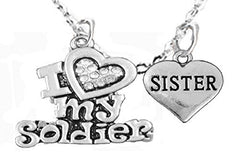 Army, "Sister", Children's Adjustable Necklace, Hypoallergenic, Safe - Nickel & Lead Free