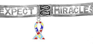 Autism Expect Miracles, The Original, Safe - Nickel & Lead Free, Stretch Bracelet