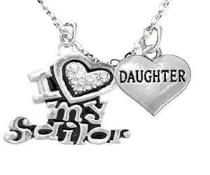 Navy "Daughter", Children's Adjustable Necklace, Hypoallergenic, Safe - Nickel & Lead Free