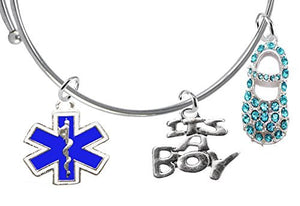 Paramedic Baby Shower Gifts, "It’s A Boy", Adjustable Bracelet, Safe - Nickel & Lead Free