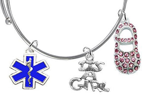 Paramedic, EMT "It’s A Girl", Adjustable Bracelet, Safe - Nickel & Lead Free