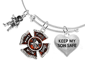 Firefighter's Moms, Keep My Son Safe, Adjustable Bracelet - Safe, Nickel & Lead Free
