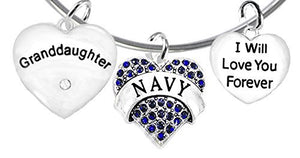 Navy Granddaughter", I Will Love You Forever, Safe - Nickel & Lead Free