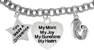You Made A Difference,My Mom, My Joy,Mother And Child, Hypoallergenic-No Nickel,Lead 461-1893-571B2