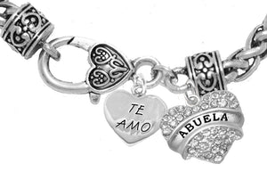 Te Amo Abuela Lobster Heart Bracelet, Hypoallergenic, Safe-Nickel, Lead, Cadmium Free 463-1759B1