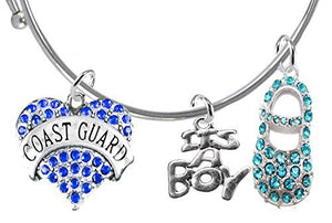 Coast Guard's Wife's Baby Shower Gifts, "It’s A Boy", Adjustable Bracelet, Safe - Nickel & Lead Free