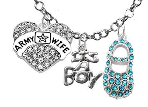 Army Wife's, "It’s A Boy", Necklace, Hypoallergenic, Safe - Nickel & Lead Free