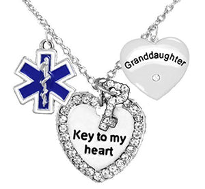 EMT, Granddaughter Adjustable "Key to My Heart" Necklace, Safe - Nickel & Lead Free