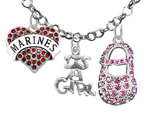 Marine, "It’s A Girl", Necklace, Hypoallergenic, Safe - Nickel & Lead Free