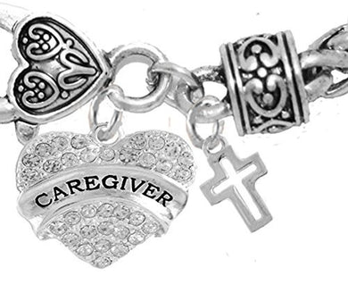 Caregiver, Nurse, RN, LPN, High Polished Cross, Bracelet, Hypoallergenic, Safe - Nickel & Lead Free