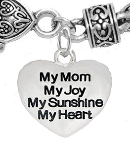 Message My Mom, My Joy, My Sunshine, My Heart, Bracelet, Safe - Nickel & Lead Free