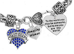 Coast Guard Amazing Women, "To the World You May Be Someone" Charm Bracelet, Safe - Nickel Free