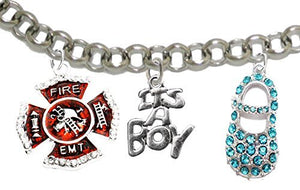 EMT's Mom to Be, "It’s A Boy", Bracelet, Hypoallergenic, Safe - Nickel & Lead Free