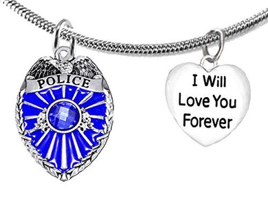 Policeman's, I Will Love You Forever, Adjustable Necklace, Safe - Nickel & Lead Free