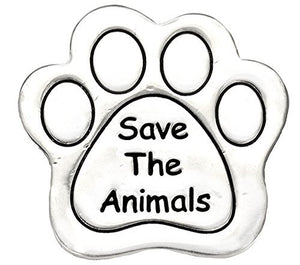 Save The Animals Pin, Real Jewelry, Not Plastic or Paper Safe, Nickel, Lead & Cadmium Free