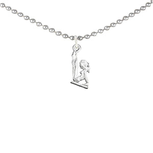 Policeman's Mom Necklace W I Love You Charm, Hypoallergenic, Safe - Nickel & Lead Free