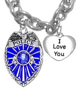 Policeman's, I Love You, Necklace, Hypoallergenic, Safe - Nickel & Lead Free.