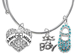 Army Mom's Baby Shower Gifts, "It’s A Boy", Adjustable Bracelet, Safe - Nickel & Lead Free