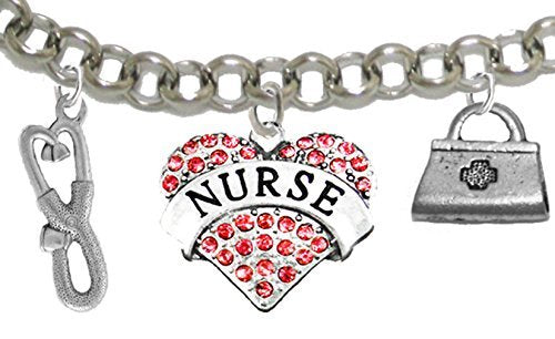 Nurse, RN, Adjustable Charm Bracelet, Hypoallergenic, Safe - Nickel & Lead Free