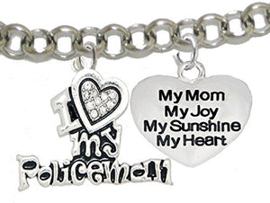 Policeman's, I Love My Policeman, My Mom, My Joy, My Sunshine, Adjustable Safe, Nickel & Lead Free
