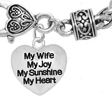 Message Jewelry, My Wife, My Joy, My Sunshine, My Heart, Hypoallergenic, Safe - Nickel & Lead Free