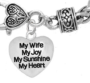 Message Jewelry, My Wife, My Joy, My Sunshine, My Heart, Hypoallergenic, Safe - Nickel & Lead Free