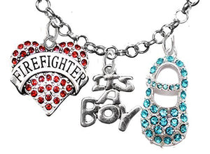 Firefighter's, "It’s A Boy", Necklace, Hypoallergenic, Safe - Nickel & Lead Free