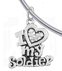 Army, I Love My Soldier Bracelet, Hypoallergenic, Safe - Nickel & Lead Free