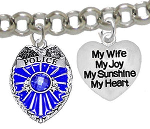 Policeman's, My Wife, My Joy, My Sunshine, My Heart, Adjustable Bracelet, Safe - Nickel & Lead Free