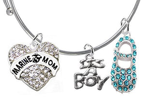 Marine Mom's Baby Shower Gifts, "It’s A Boy", Adjustable Bracelet, Safe - Nickel & Lead Free