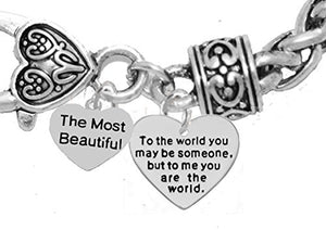 Mother Jewelry, Mom Jewelry, Grandma Jewelry "The Most Beautiful", "To the World You..." Bracelet