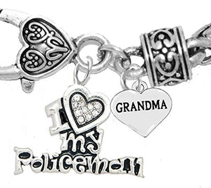 Policeman's, I Love My Policeman, "Grandma", Hypoallergenic, Safe - Nickel & Lead Free