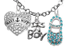 Navy Wife's, "It’s A Boy", Necklace, Hypoallergenic, Safe - Nickel & Lead Free
