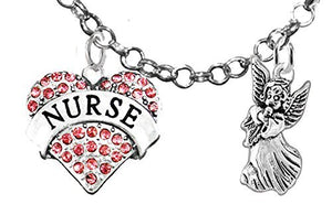 RN, Nurse, "To Us "You Are an Angel", Adjustable Charm Necklace, Safe - Nickel & Lead Free