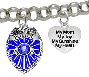 Policeman's, My Mom, My Joy, My Sunshine, My Heart, Adjustable Bracelet, Safe - Nickel & Lead Free