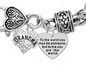 Mother's Day "Mom", Grandma Jewelry "Grandma "To the World You..." Bracelet, Safe