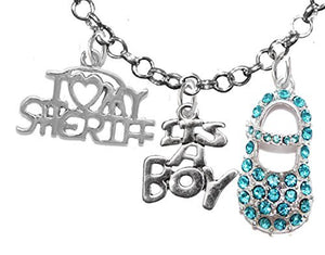 Sheriff's, "It’s A Boy", Necklace, Hypoallergenic, Safe - Nickel & Lead Free