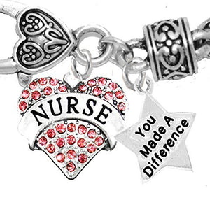 Nurse, RN, LPN, You Made a Difference, Bracelet, Hypoallergenic, Safe - Nickel & Lead Free
