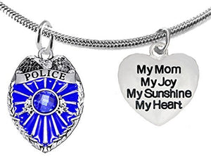 Policeman's, My Mom, My Joy, My Sunshine, My Heart, Adjustable Necklace, Safe - Nickel & Lead Free
