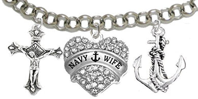 Navy Wife, Adjustable Hypoallergenic, Safe - Nickel & Lead Free
