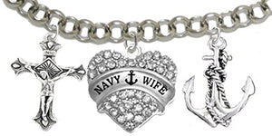 Navy Wife, Adjustable Hypoallergenic, Safe - Nickel & Lead Free