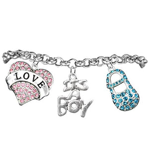 Love, "It’s A Boy", Adjustable Bracelet, Hypoallergenic, Safe - Nickel & Lead Free