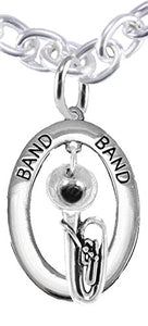 Band "Tuba Player" Hypoallergenic Adjustable Necklace, Safe - Nickel & Lead Free