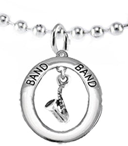 Band "Saxophone Player" Hypoallergenic Adjustable Necklace, Safe - Nickel & Lead Free