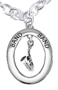 Band "Saxophone Player" Hypoallergenic Adjustable Necklace, Safe - Nickel & Lead Free