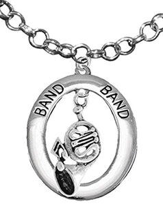 Orchestra-Band "French Horn Player", Hypoallergenic Chain Necklace, Safe - Nickel & Lead Free