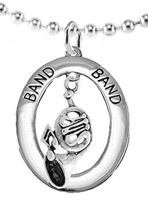 Orchestra-Band "French Horn Player", Hypoallergenic Ball Chain Necklace, Safe - Nickel & Lead Free