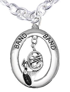 Orchestra-Band "French Horn Player", Hypoallergenic Toggle Chain Necklace, Safe - Nickel & Lead Free