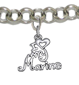 Marine, I Love My Marine, Adjustable Chain Bracelet Hypoallergenic, Safe - Nickel & Lead Free