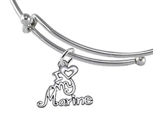 Marine, I Love My Marine, Adjustable Bracelet Hypoallergenic, Safe - Nickel & Lead Free